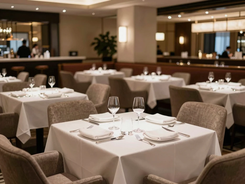 Elegant restauranginteriör med stämningsfull atmosfär