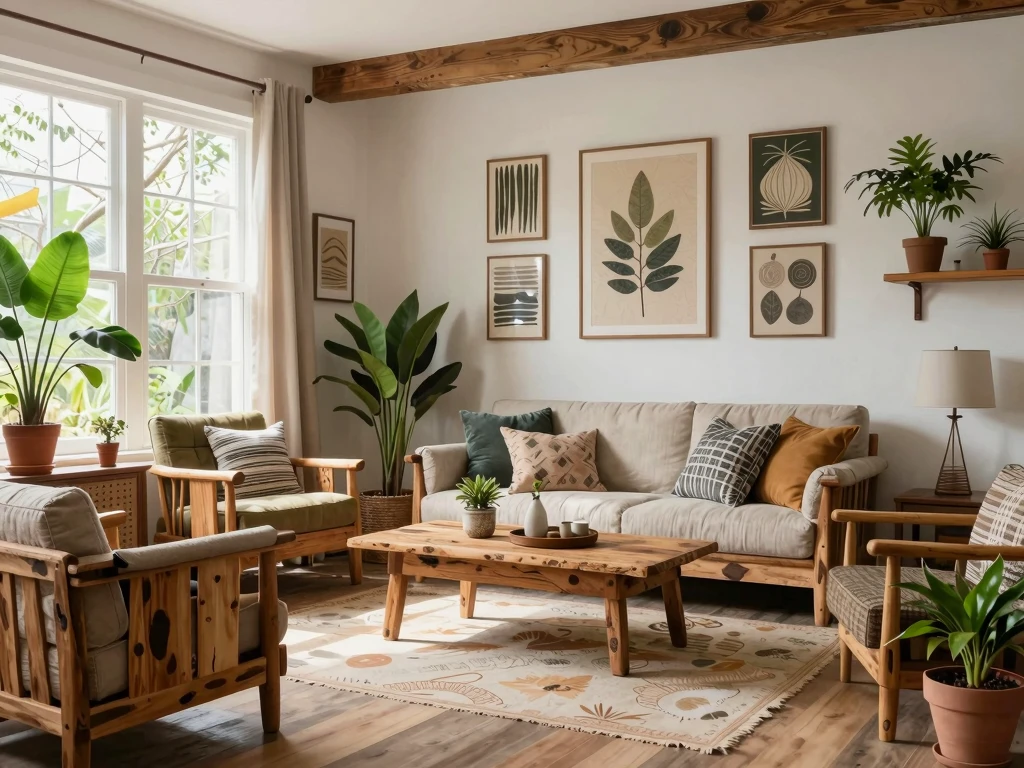 Hållbar inredning med naturliga och återvunna material